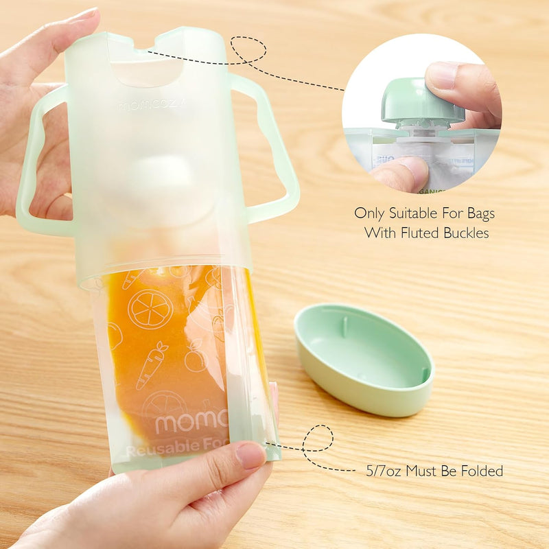 Momcozy Squeeze Station | Baby Food Maker,Pouch Filler for Homemade Baby Puree, BPA-Free, Dishwasher Safe, with Reusable Baby Food Pouches for Toddlers