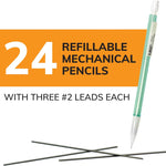 BIC Xtra-Sparkle Number 2 Mechanical Pencils With Erasers, Medium Point (0.7mm), 24-Count Pack, Mechanical Pencils for School Supplies