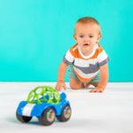 Bright Starts Oball Easy Grasp Rattle & Roll Sports Car Toy for Babies, 3 Months and up