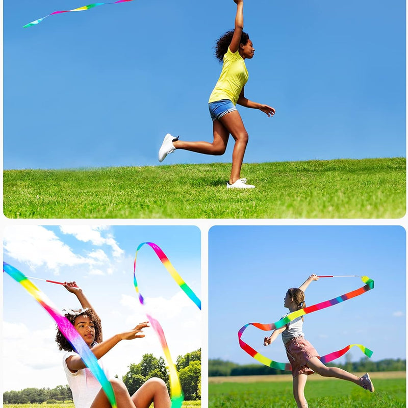 JoyCat 12-Pack Dance Ribbon Party Favors - Vibrant Unicorn and Princess-Themed Gymnastics Wands