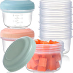 VITEVER [16 Pack] 4 oz Small Containers with Lids, Reusable Plastic Jars for Snack and Puree, Salad Dressing Container to Go, Deli Containers, Freezer Baby Food Containers, Dishwasher Safe, BPA Free