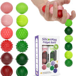 Silicone Magnetic Balls, Fidget Toys, 6-Pack Stress Relief Toys for Adults, Teens, Sensory Toy for Fingers Hands, Quiet Office Desk Toys with Textures, Magnet Fidget Fun Gift (Purple)