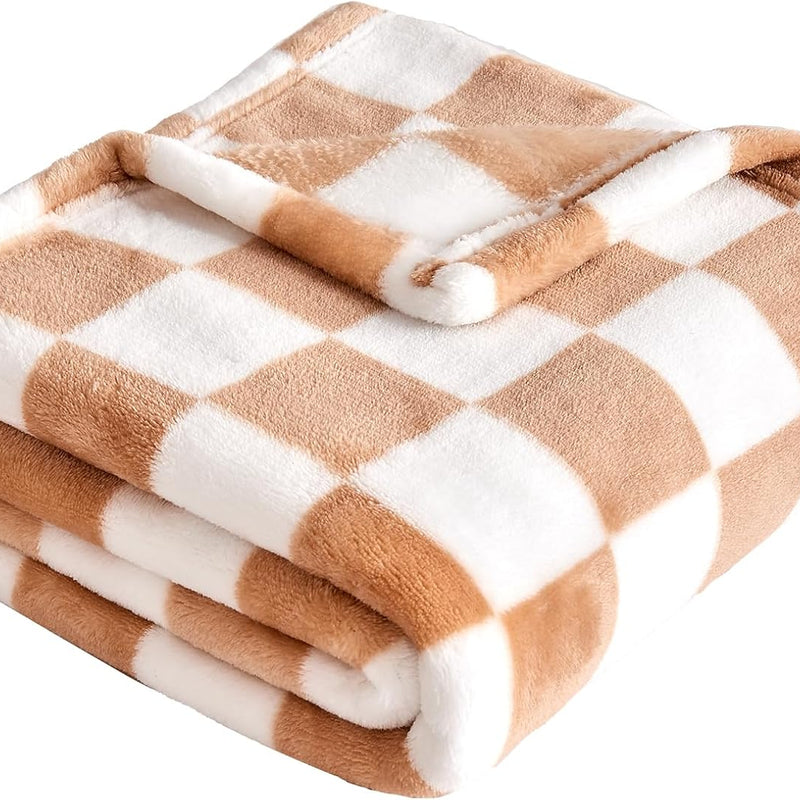 Yurhap Checkered Baby Blanket Fleece Baby Blankets for Boys Girls, Ultra Soft Cozy Fluffy Infant Toddler Newborn Receiving Blankets for Crib Stroller, 30''x40'', Black