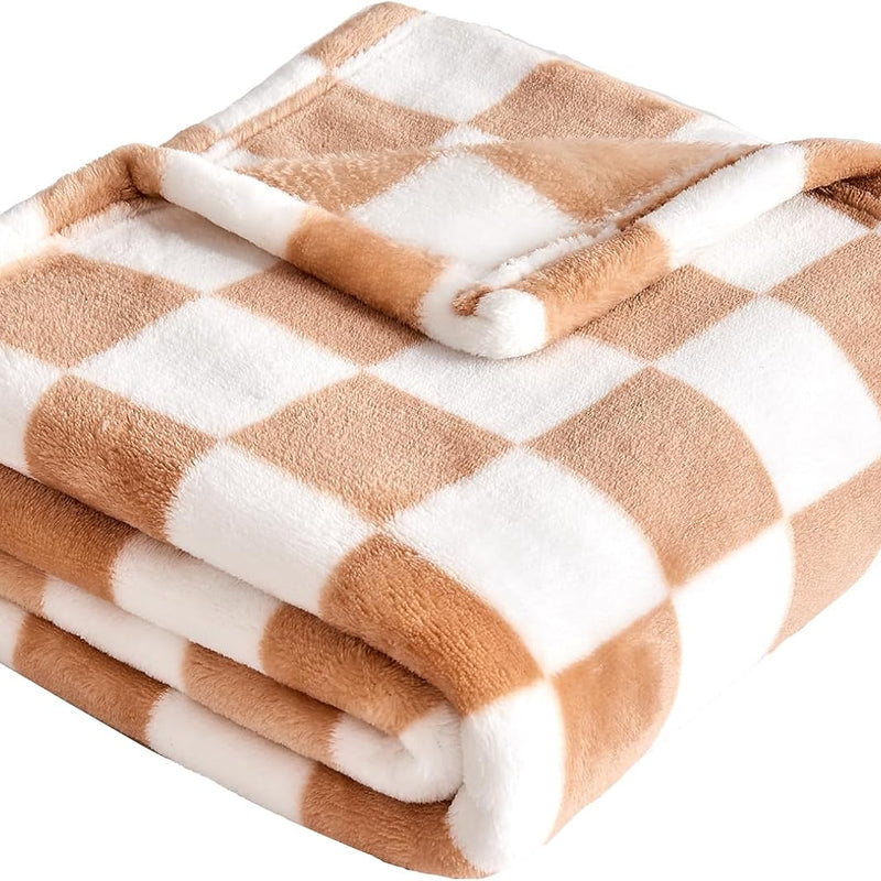Yurhap Checkered Baby Blanket for Girls Pink Fleece Baby Blankets for Girls Boys, Warmer Comfort Lightweight Bed Blanket for Toddlers Infants or Newborn, 30''x40'', Pink