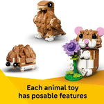 lego creator 3 in 1 cute hamster with flower building toy for kids ages 7+