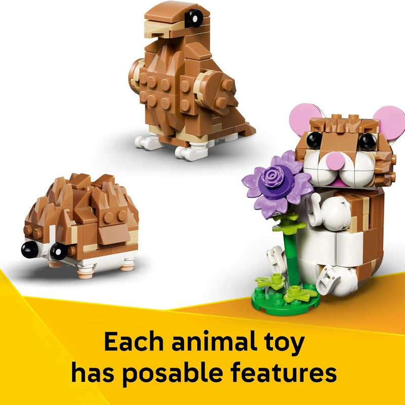 lego creator 3 in 1 cute hamster with flower building toy for kids ages 7+