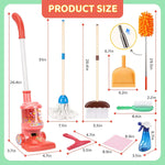 Meland 8-Piece Kids Cleaning Set with Toy Vacuum and Broom | Toddler-size broom and toy vacuum encourage household role play, coordination and pretend play, gift for boys girls ages 3-6
