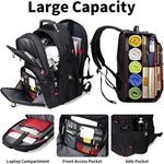 SHRRADOO Extra Large 50L Travel Laptop Backpack with combination lock, College Backpack Airline Approved Business Work Bag Fit 17 Inch Laptops for Men Women,Black