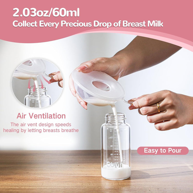 Breast Milk Collector, Milk Collectors for Breastfeeding, Reusable Breast Milk Shells, Catcher Protect Sore Nipples for Breastfeeding,Made from BPA-Free and Food-Safe Silicone(2.03oz,2 Counts)