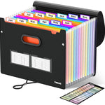 Sooez Upgraded Accordion File Organizer, Expanding File Folder with Deeper 12 Pockets - Never Cover Up Index Tabs, Monthly Bill Paper Receipt Document Organizer, Letter A4 Size for Home Office School