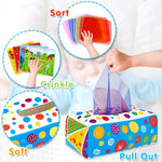 Baby Toys 6-12 Months: Baby Tissue Box 6 Month Old Montessori Toy | Pulling Play Scarf Soft Box with Crinkle Paper - Infant Sensory Toy for Babies 7 8 9 10 Month Old 1st Birthday Boy Girl Gifts