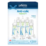 Dr. Brown's Natural Flow Anti-Colic Options+ Narrow Baby Bottle Gift Set with Advantage Pacifier & Bottle Travel Caps, 0m+