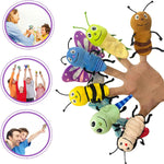 6-Piece Insect Finger Puppet Set for Kids & Toddlers, Soft Fabric Mini Hand Puppets, Realistic Animal Characters for Engaging Role-Playing & Interactive Storytelling Activities.