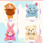Mini Plush Animal Toy Set,Cute Animals Keychain Decoration for Kids,Goodie Bag Fillers, Basket Stuffers, School Prizes, Valentine's Day Party Supplies (12pcs)