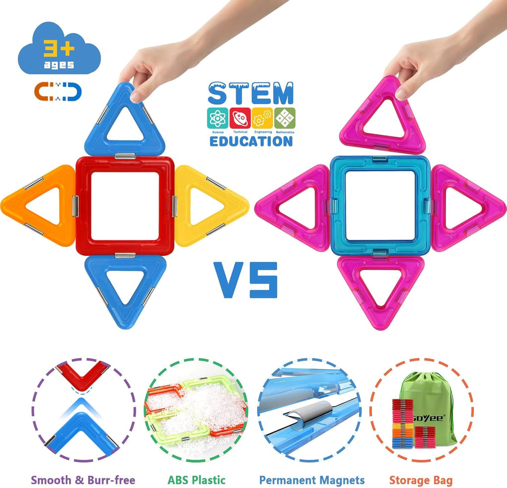 Magnetic STEM Building Tiles – Creative Learning Construction Set for Kids 3+ - ToyTonix