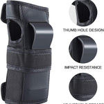 adult 6 in 1 protective gear set for skateboarding biking roller skating cycling sports black
