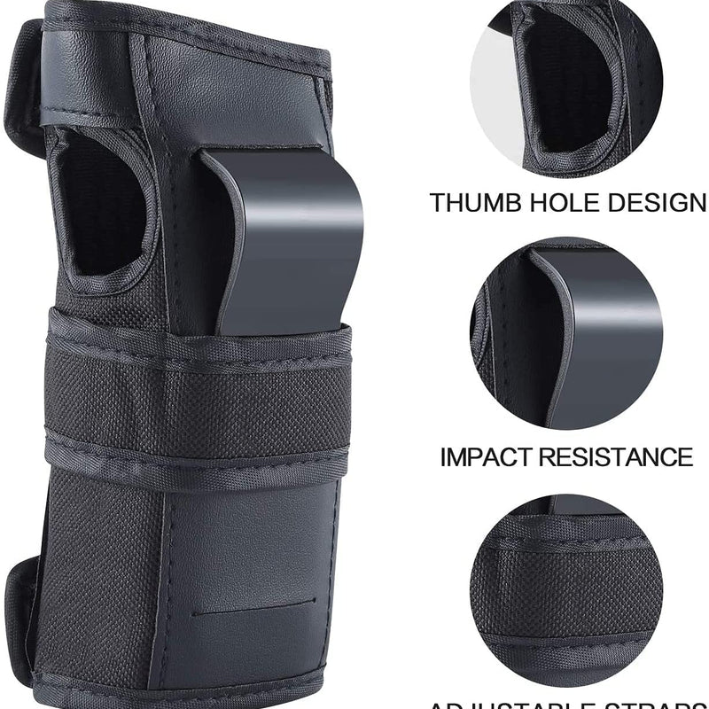 adult 6 in 1 protective gear set for skateboarding biking roller skating cycling sports black