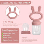 Baby Breastmilk Popsicle Molds & Baby Fruit Feeder (4 Pack), Infant Food Freezer Tray Storage Containers, Silicone Teething Pacifier Feeder and Teether for Babies（Pink&Purple）