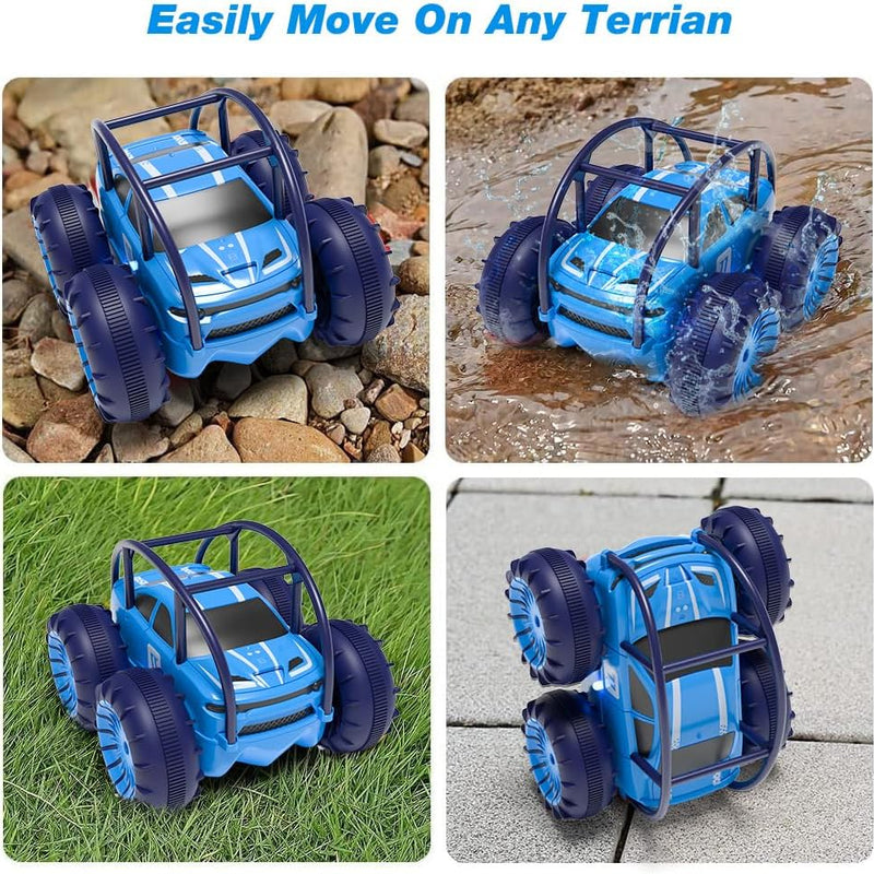 MaxTronic Amphibious Remote Control Car - Rechargeable 4WD All-Terrain RC Toy for Kids