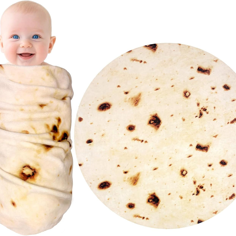 mermaker Burritos Tortilla Swaddle Blanket Baby for Toddler Newborn, 285 GSM Soft Flannel Taco Wrap Blanket Funny Gifts for Baby Shower Boys Girls, 36 inch