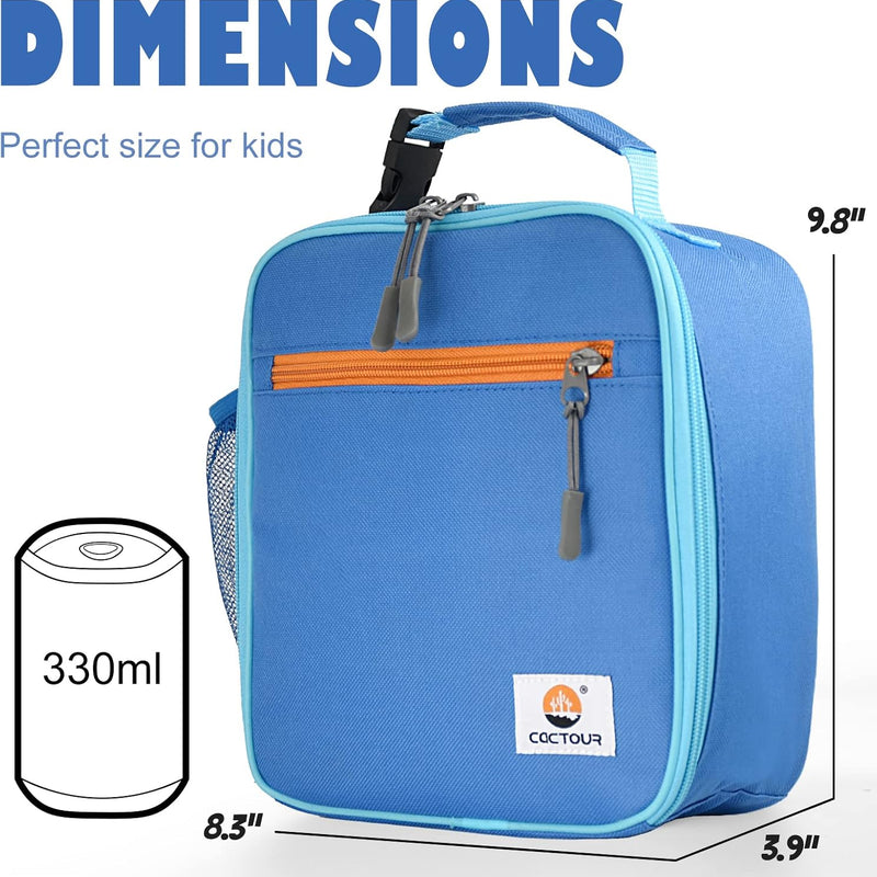 CaCTOUR Lunch Box Kids,Premium Insulated Lunchbox for Girls Boys,Soft Mini Cooler Bag Back to School Thermal Reusable Lunch Bag for Work School Picnic (Blue)