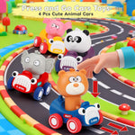 AugToy Press to Go Cars Toys for Baby Infant Toddlers Toys | Animal Racing Cars Toys, Push Go Cars Toys for Baby Boys Girls Easter Christmas Birthday Gifts