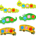 3pc Fidget Popper Sensory Toys For Toddlers, Airplane Travel Activities
