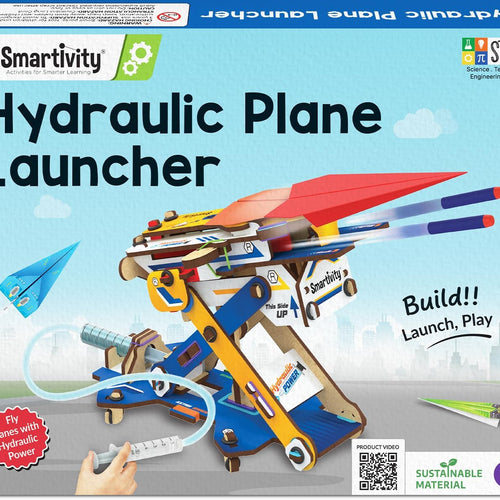 Smartivity DIY 2in1 Hydraulic Paper Airplanes & Darts Launcher STEM Toy for Kids Ages 6-12