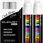 SILENART Liquid Chalk Markers - 8 Vibrant Colors - Chalkboard Markers for Blackboard Glass Window Car Dry Erase Board Acrylic Calendar Board Whiteboard- Wet Erase