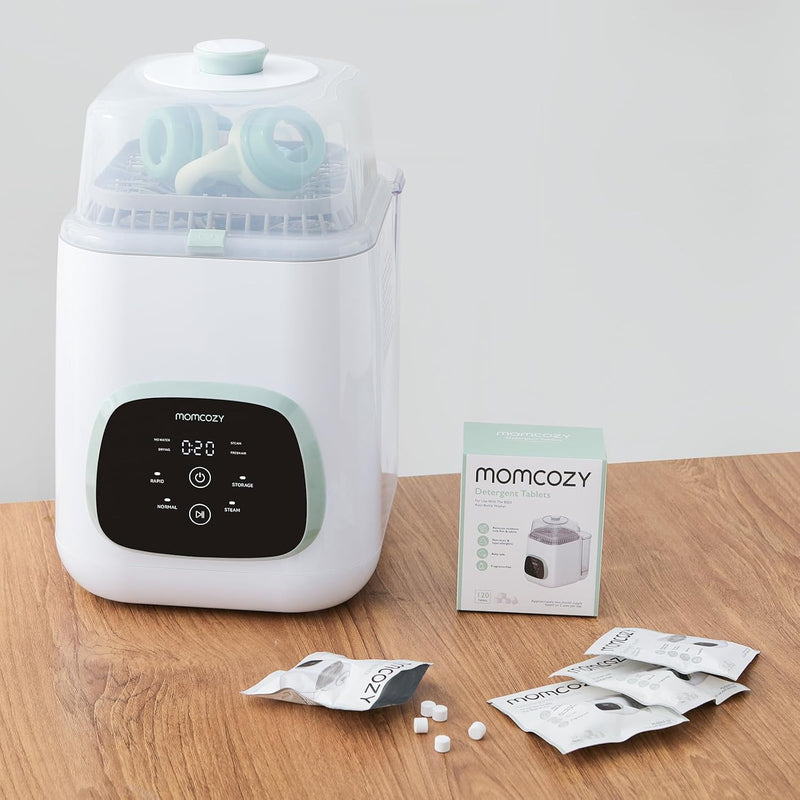 Momcozy Official Detergent Tablets for Momcozy Bottle Washers, 120 Tablets | Remove Stubborn Milk Residue and Odor, Safe and Powerful Cleaning