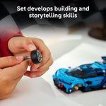 Build the iconic LEGO Speed Champions Bugatti Vision Gran Turismo Hyper Sports Car, a legendary ride for kids aged 9+, with a Bugatti driver minifigure.