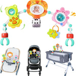 Orzbow Musical Bassinet Toys for Baby, Adjustable Stroller Arch Toy, Bouncer Toy Bar, Baby Mobile, Hanging Toys for Crib & Car Seat, Supports Baby's Motor & Sensory Development, Space