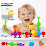 BUNMO Bath Toys Suction - Connect, Build, Create - Toddler Sensory Toys - Fine Motor Skills