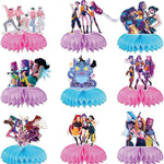 K Pop Demon Birthday Party Supplies: Honeycomb Centerpieces for Toy K Pop Demon Decorations