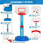 Adjustable Toddler Basketball Hoop Indoor for Kids Age 1-3 with 3 Balls and Mini Basketball Hoop