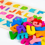 Attmu wooden alphabet puzzles for toddlers, shape ABC puzzle, preschool educational toys gift for girls and boys