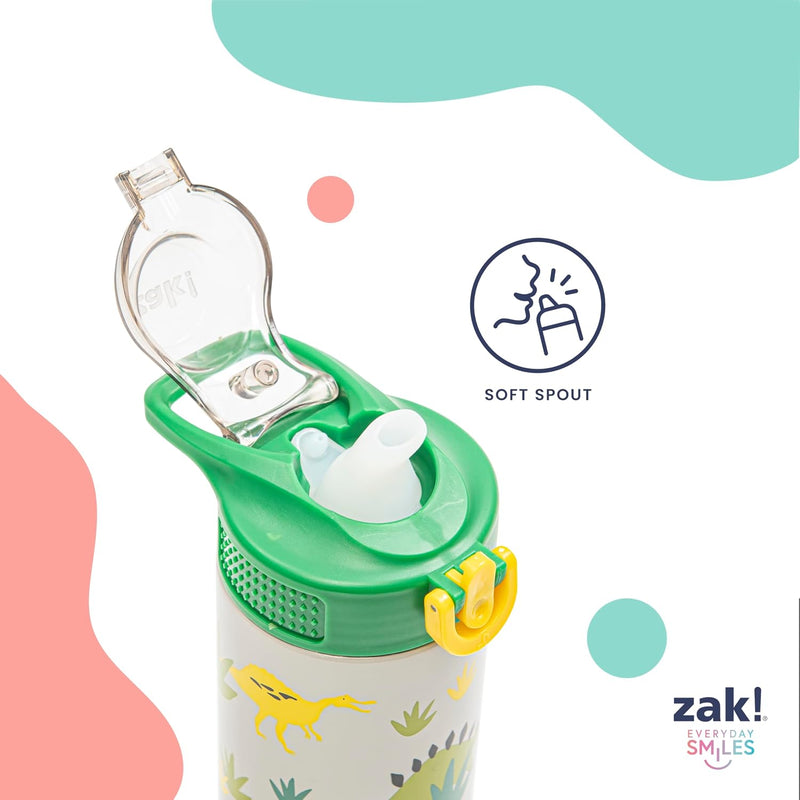 Zak Designs Sonic the Hedgehog Sage 19oz Leak-Proof Straw Kids Water Bottle | BPA Free, Insulated Stainless Steel, Cupholder Friendly, Dishwasher Safe, Lid Lock, Handle, For School, Home, Travel, Outdoor