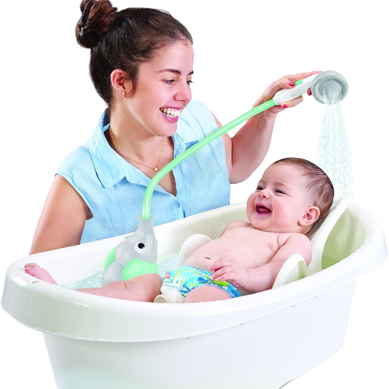 Yookidoo Baby Bath Shower Head with Elephant Water Pump for Newborns and Toddlers