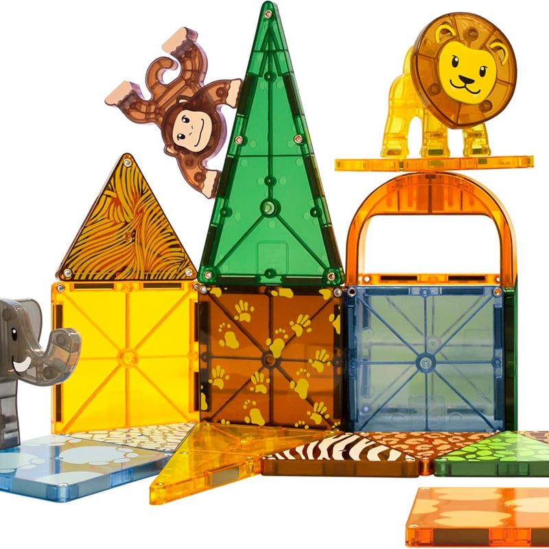 MAGNA-TILES Safari Animals 25-Piece Magnetic Construction Set, The ORIGINAL Magnetic Building Brand