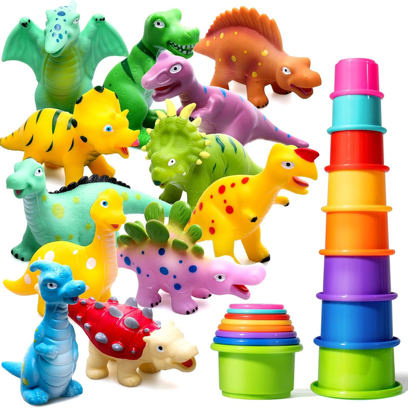 Hely Cancy Dinosaur Bath Toys for Toddlers: No-Hole Design, Floating Fun in the Tub