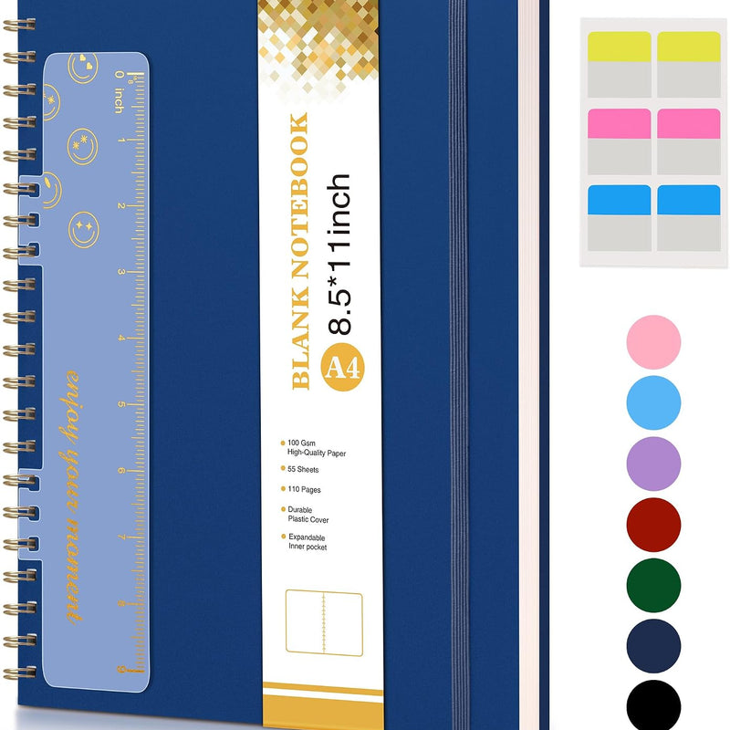 Spiral Notebook Journal 8.5” x 11”, A4 Large Pink Notebooks for Women Men, College Ruled Lined Journal, 100 GSM Paper, Plastic Hardcover Spiral Bound Journals for Work School Note Taking Business
