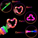 Glow Sticks Camping Essentials for Toddlers - 6 PCS LED Light Up Pop Tube Wand Toys