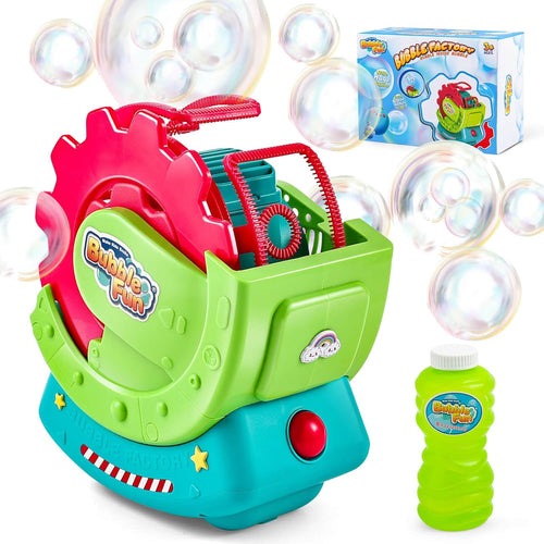 Bubble Machine for Toddlers, Kids & Pets with 8oz Safe Solution, Extra Large & Magical Bubble-in-Bubble Effects