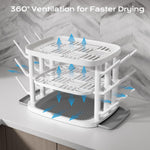 Baby Bottle Drying Rack,3-Tier Large Capacity Countertop Organizer with 360° Ventilation, Removable Drip Tray, Non-Slip Base – Easy to Clean Bottle Holder for Baby Accessories