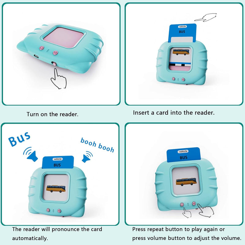 Lapare Audible Learning Toy for Toddlers with 520 Sight Words Flash Cards and Music