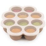 KeaBabies Silicone Food Freezer Trays with Lid, 2oz x 10 Pods (Chai Latte) | Baby Food Storage Containers, Easy Puree Meal Prep, Breast Milk Silicone Freezer Molds, Dishwasher, Microwave Safe, BPA-Free