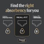 Depend Real Fit Adult Diapers, Incontinence Underwear for Men, Disposable, Maximum Absorbency, Large/Extra Large, 52 Count (2 Packs of 26), Packaging May Vary
