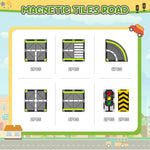 HarworLife Magnetic Tiles Road Set, Magnetic Building Blocks for Toddler Kids, Montessori Educational Magnet Toys for Kids Ages 3+Year Old, STEM Creative Toy for Christmas Birthday Gifts