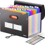 Sooez Upgraded Accordion File Organizer, Expanding File Folder with Deeper 12 Pockets - Never Cover Up Index Tabs, Monthly Bill Paper Receipt Document Organizer, Letter A4 Size for Home Office School