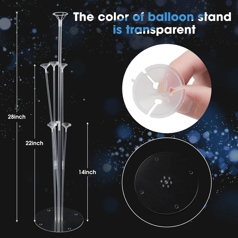 4 Sets Balloon Stand Kits with Base for Table, Graduation, Birthday, Baby Shower, Gender Reveal Party Decorations